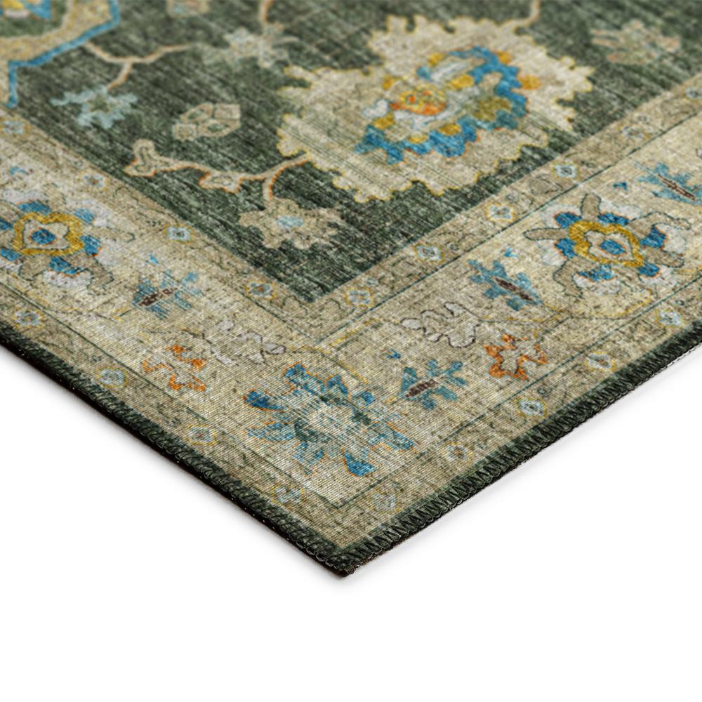 Indoor/Outdoor Marbella MB6 Olive Washable 2'3" x 10' Runner Rug. Picture 4