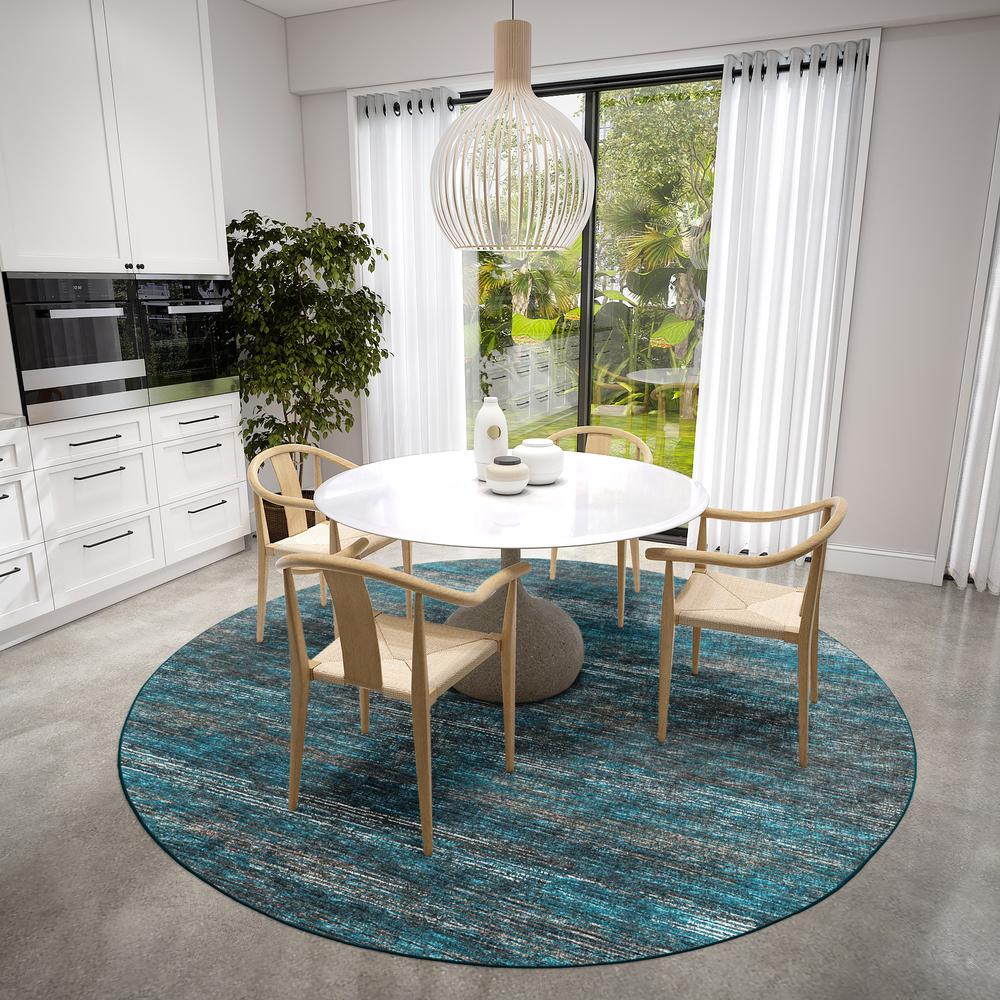 Ciara CR1 Navy 8' x 8' Round Rug. Picture 2