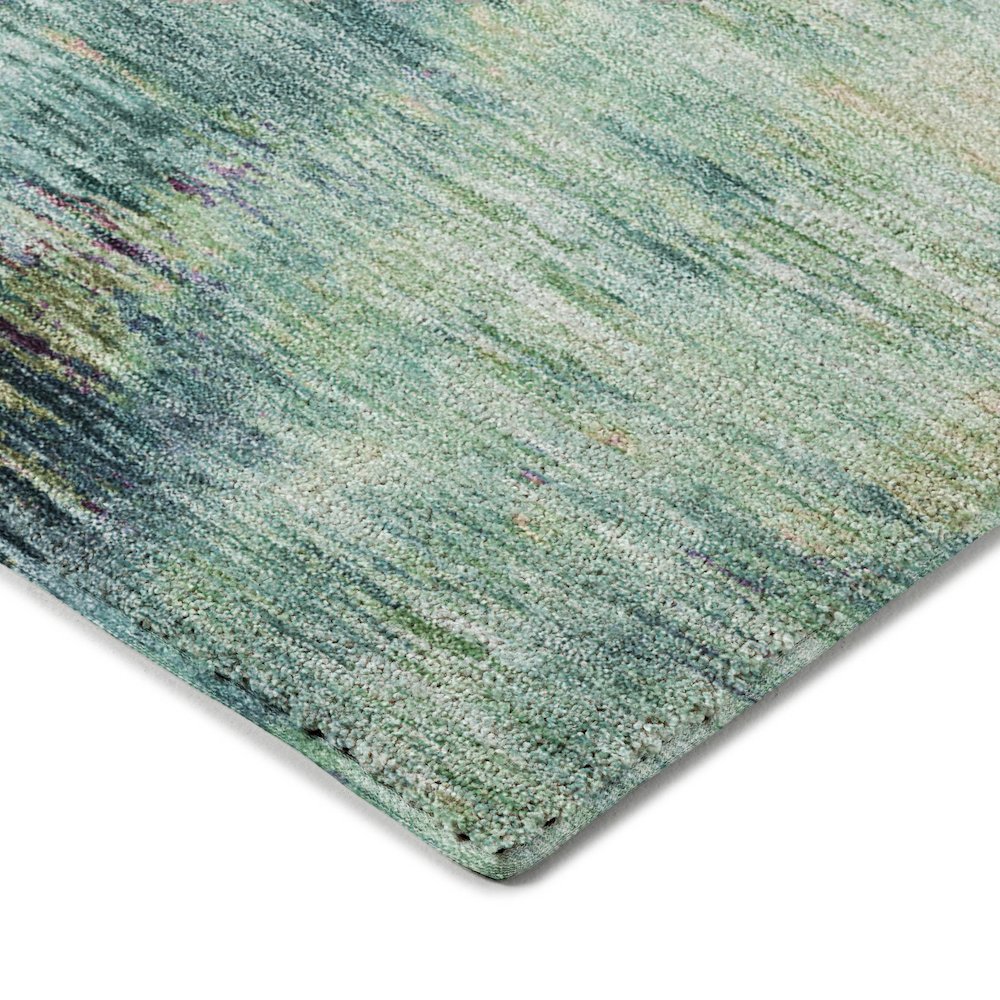 Luxury Washable Indoor/Outdoor Kochi Teal 3' x 5' Rug. Picture 2