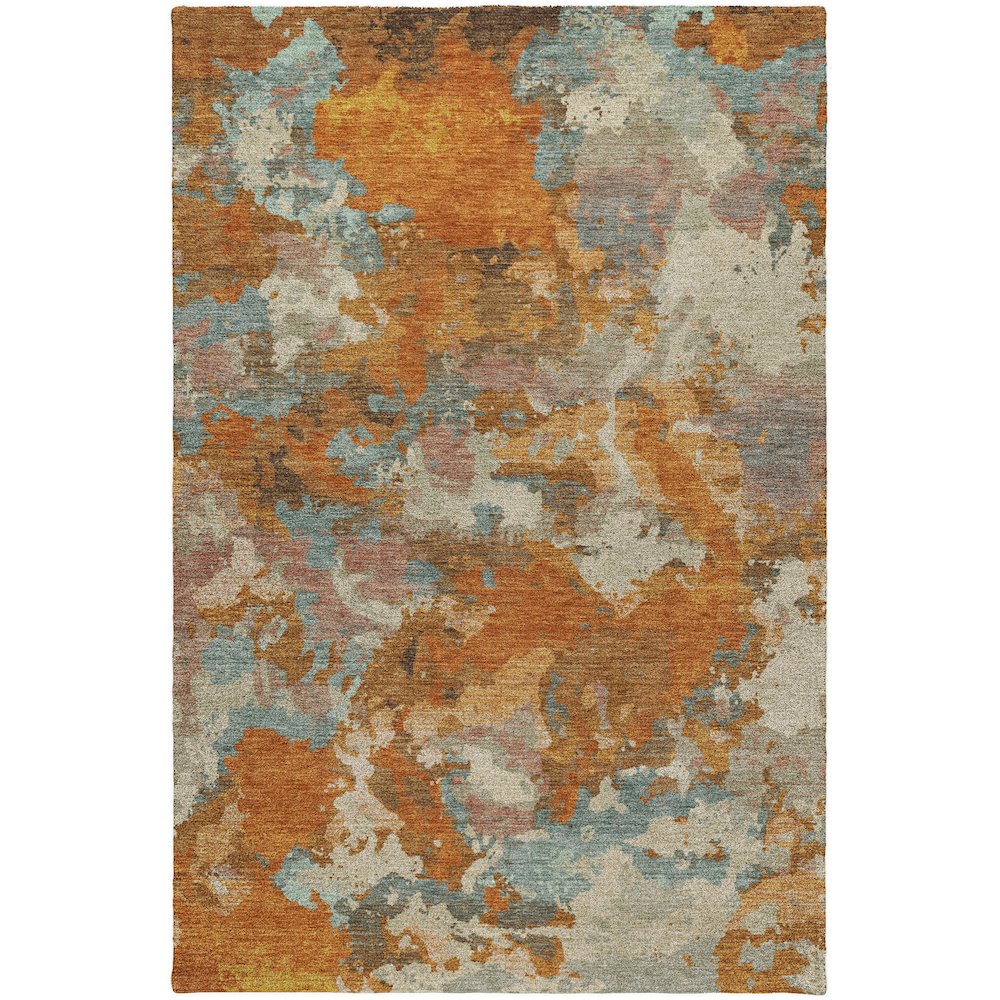 Luxury Washable Indoor/Outdoor Kochi Copper 8' x 10' Rug. Picture 1