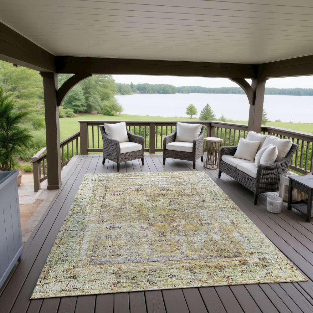 Indoor/Outdoor Karaj Aloe 8' x 10' Rug. Picture 6