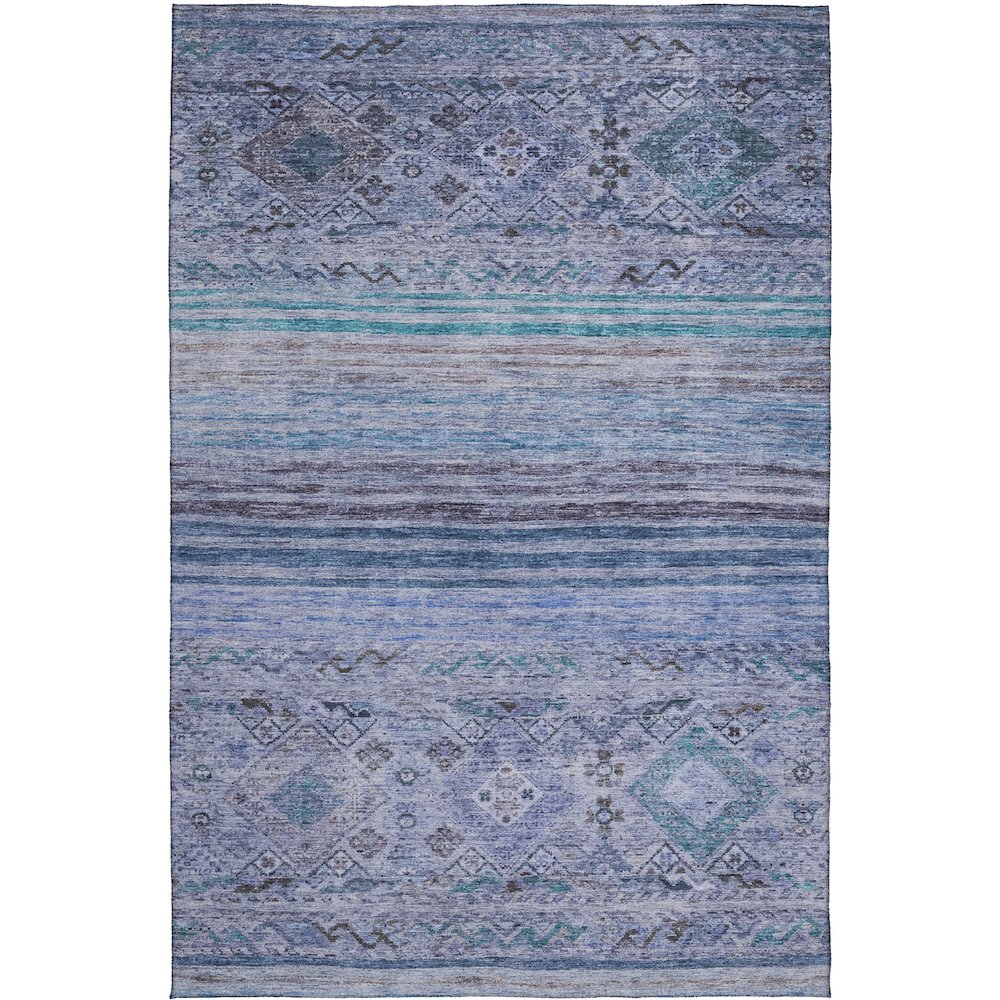 Indoor/Outdoor Karaj Blue 8' x 10' Rug. Picture 1