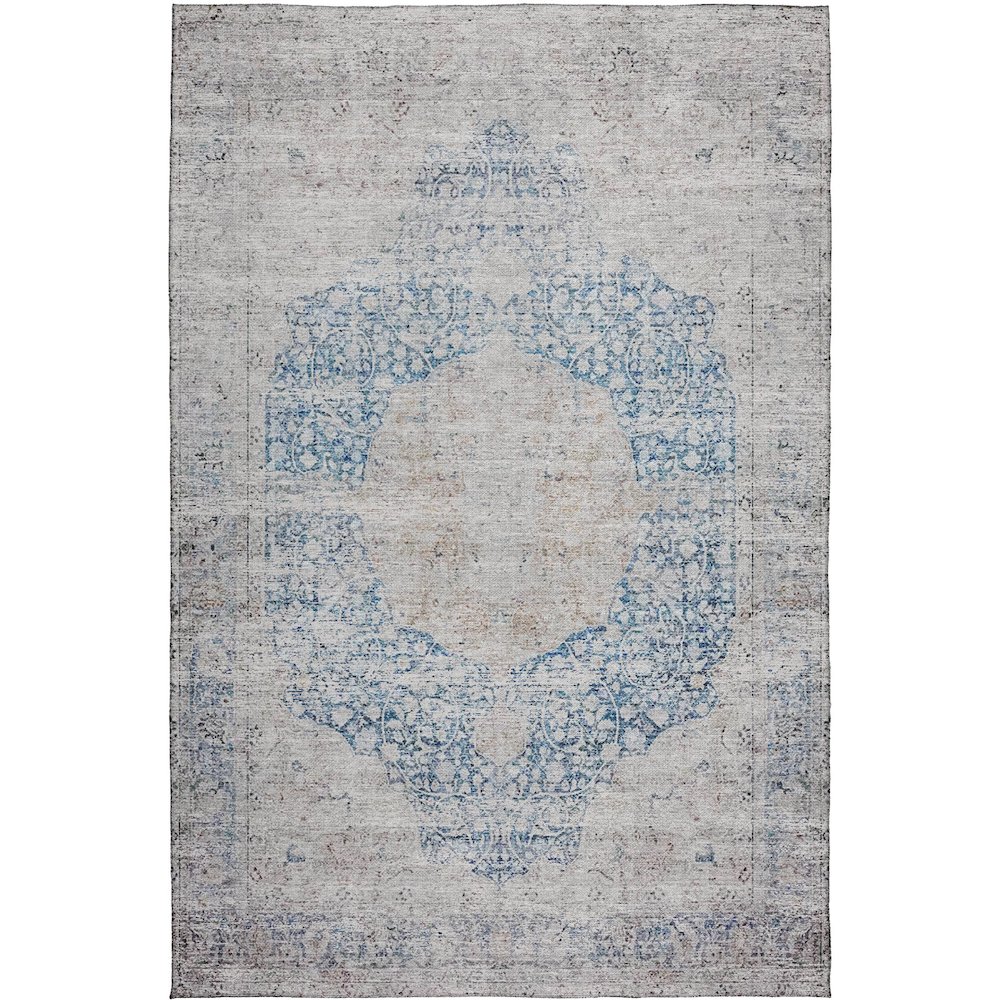 Indoor/Outdoor Karaj Blue 8' x 10' Rug. Picture 1