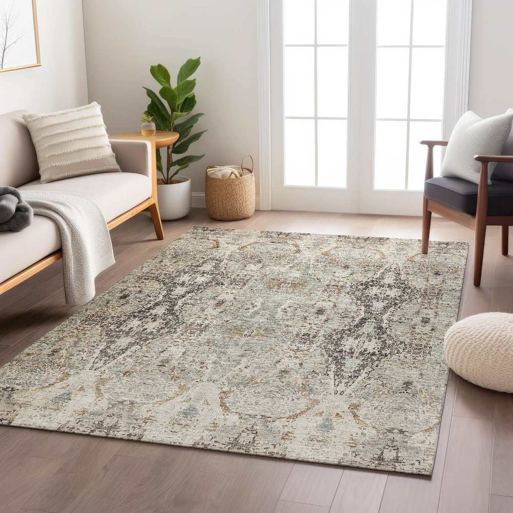 Indoor/Outdoor Karaj Linen 8' x 10' Rug. Picture 5