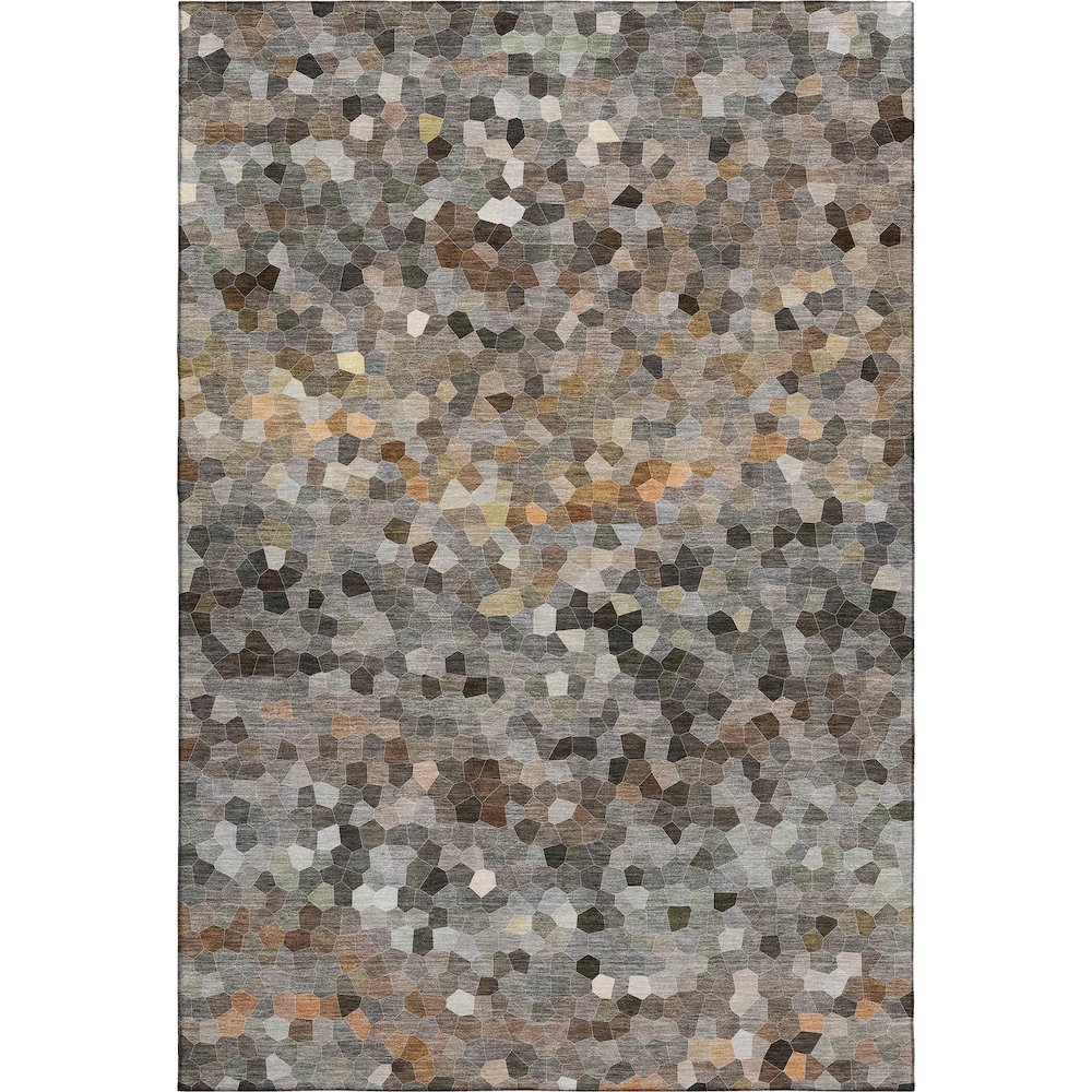 Luxury Washable Indoor/Outdoor Kaleidoscope KL1 Gray 8' x 10' Rug. Picture 1