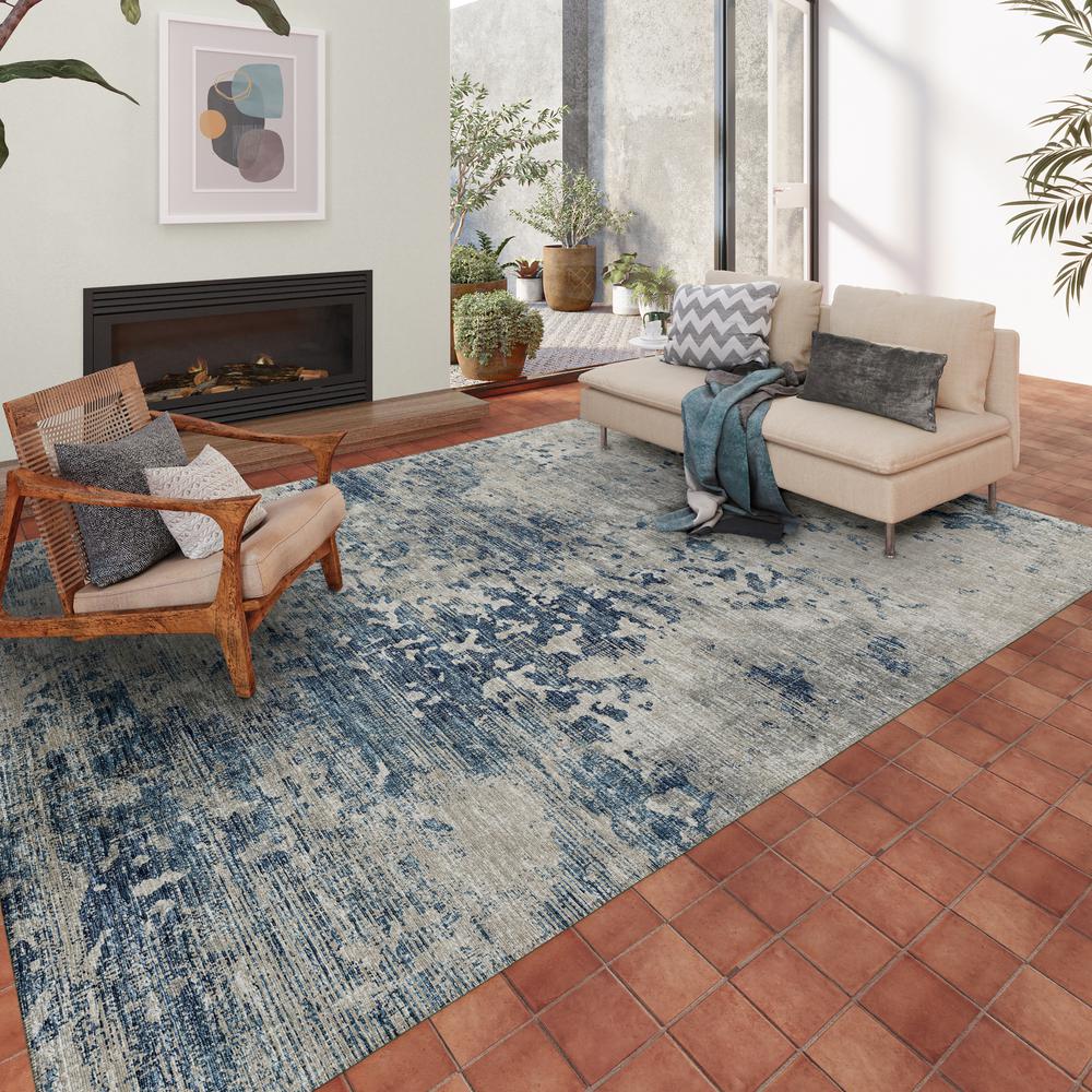 Indoor/Outdoor Accord AAC35 Blue Washable 8' x 10' Rug. Picture 2