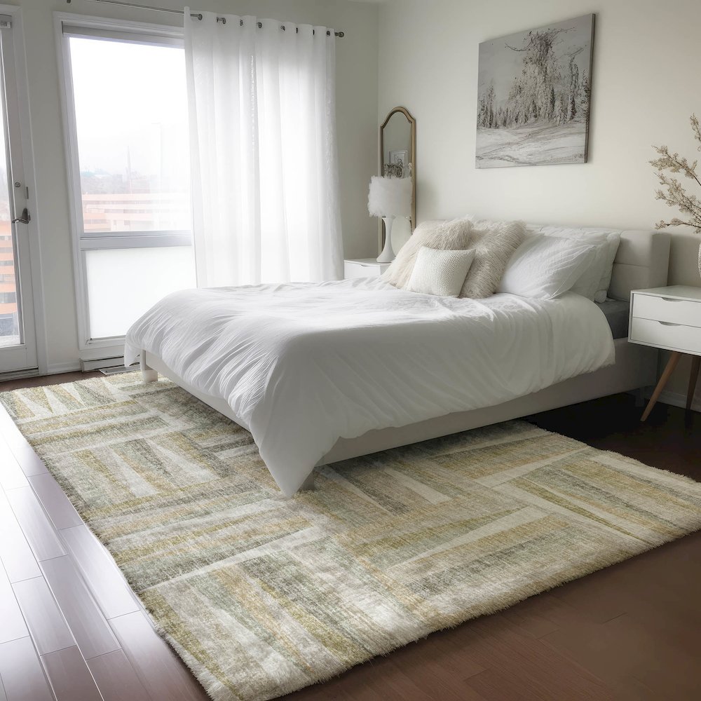 Luxury Washable Lorenzo Linen 8' x 10' Rug. Picture 5
