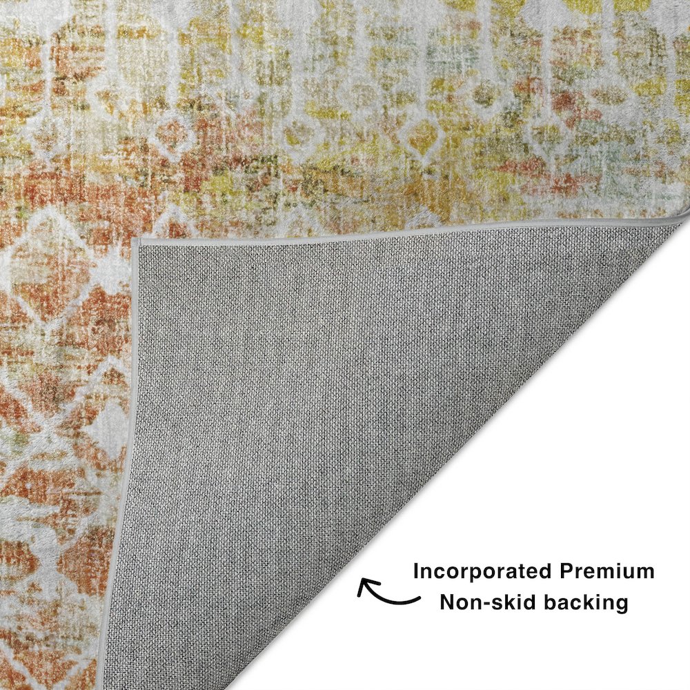Luxury Washable Lorenzo Peach 3' x 5' Rug. Picture 4