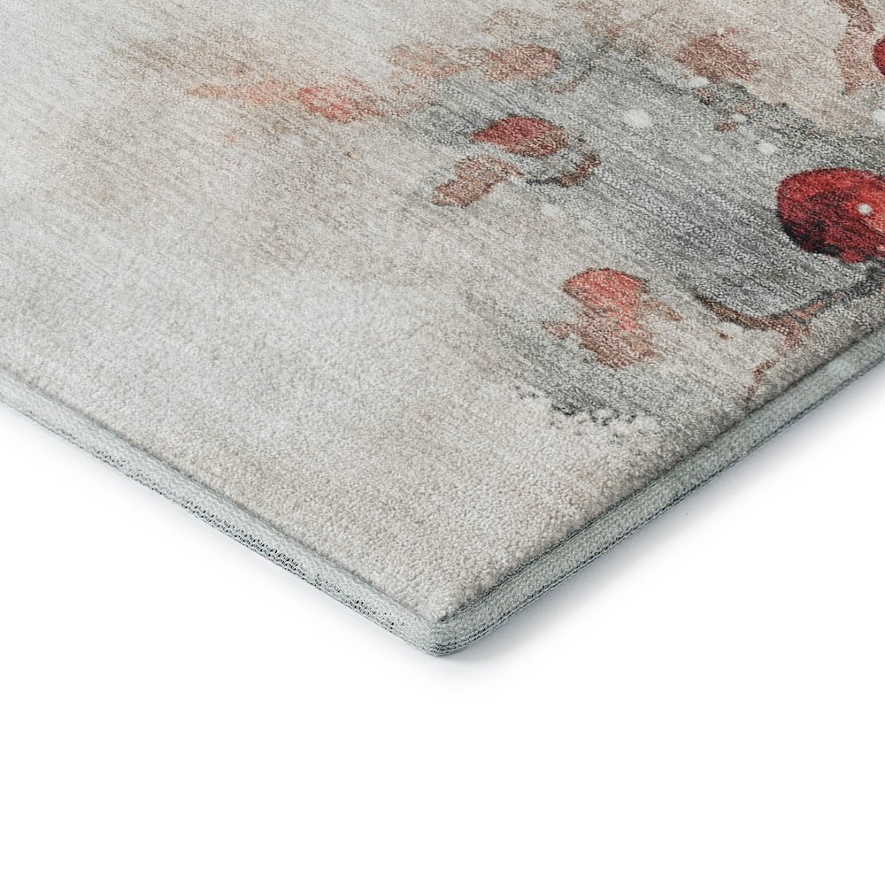 Luxury Washable Indoor/Outdoor Merry & Bright Ivory 3' x 5' Rug. Picture 2