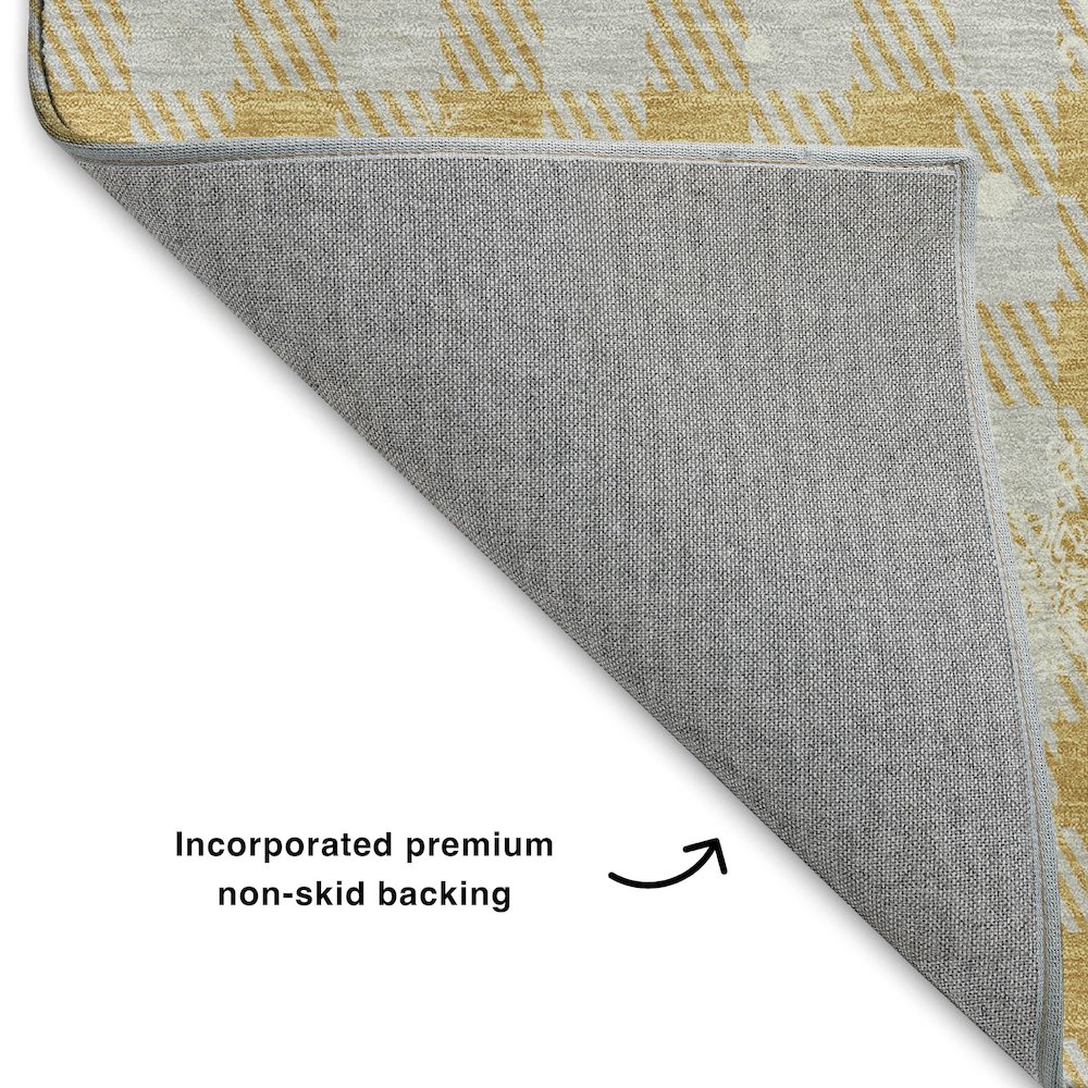 Luxury Washable Indoor/Outdoor Merry & Bright Gold 3' x 5' Rug. Picture 4