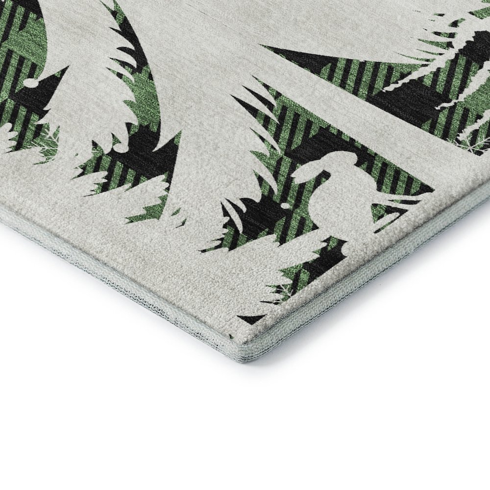 Luxury Washable Indoor/Outdoor Merry & Bright Green 3' x 5' Rug. Picture 2