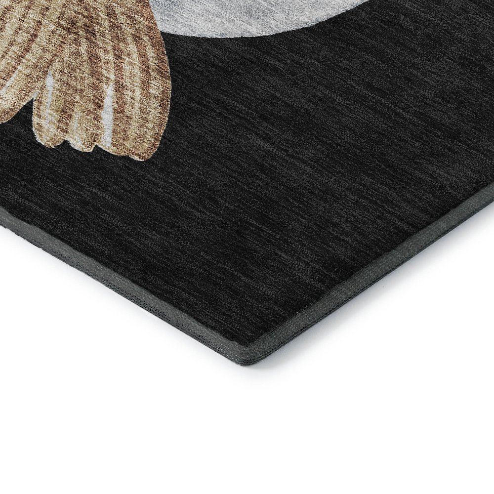Luxury Washable Indoor/Outdoor Merry & Bright Black 3' x 5' Rug. Picture 2