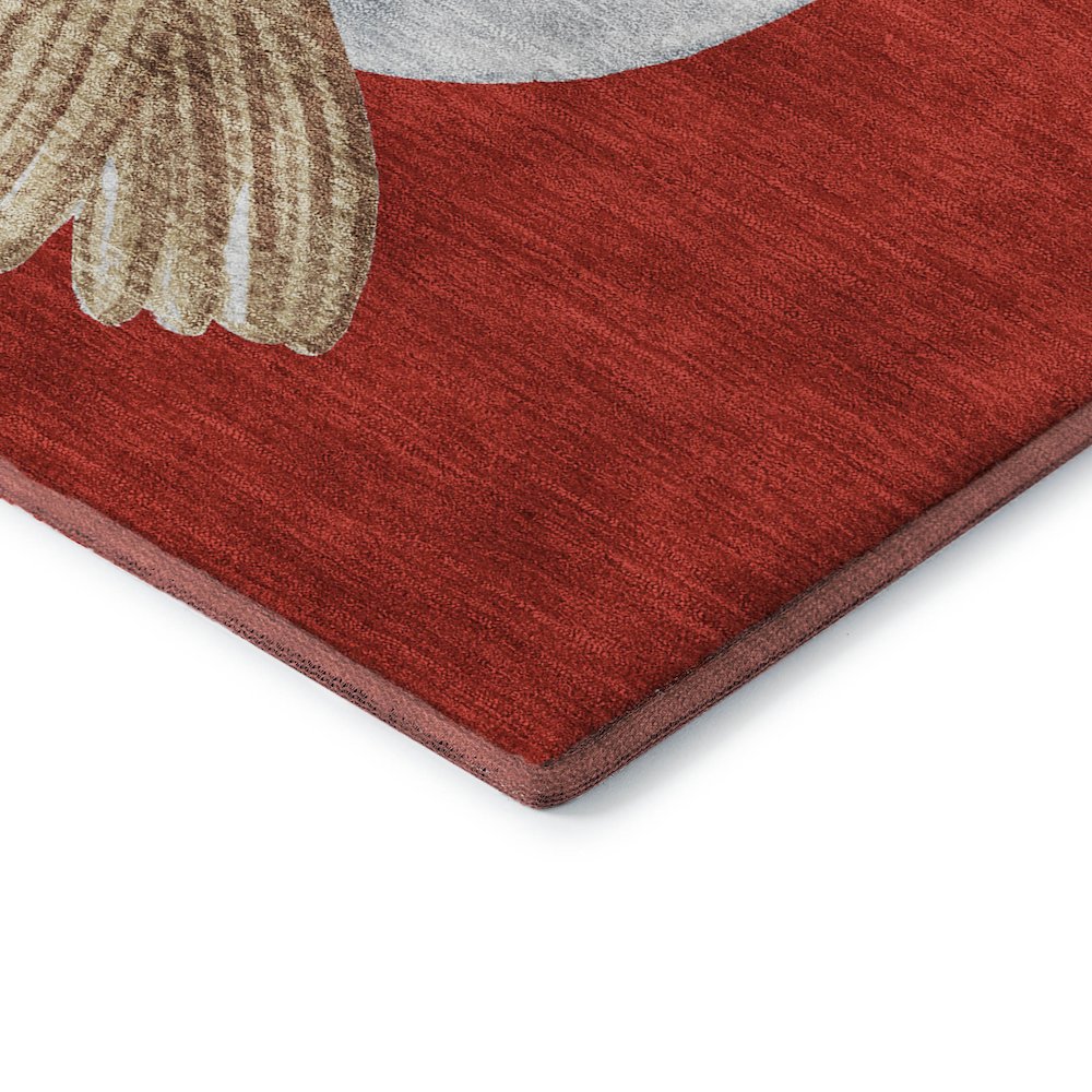 Luxury Washable Indoor/Outdoor Merry & Bright Red 3' x 5' Rug. Picture 2