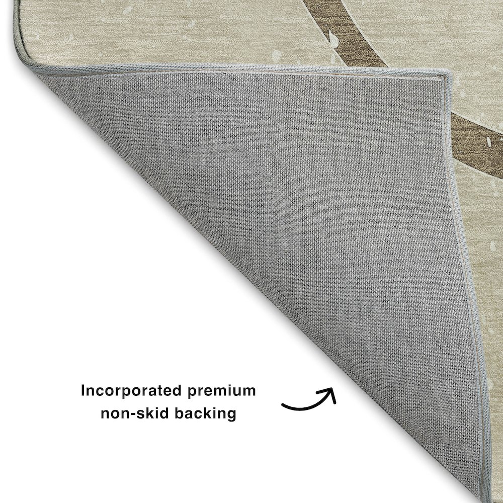 Luxury Washable Indoor/Outdoor Merry & Bright Beige 3' x 5' Rug. Picture 4