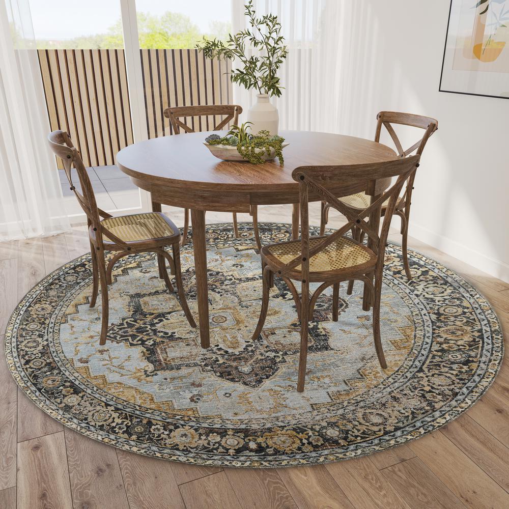 Jericho JC2 Pewter 8' x 8' Round Rug. Picture 2