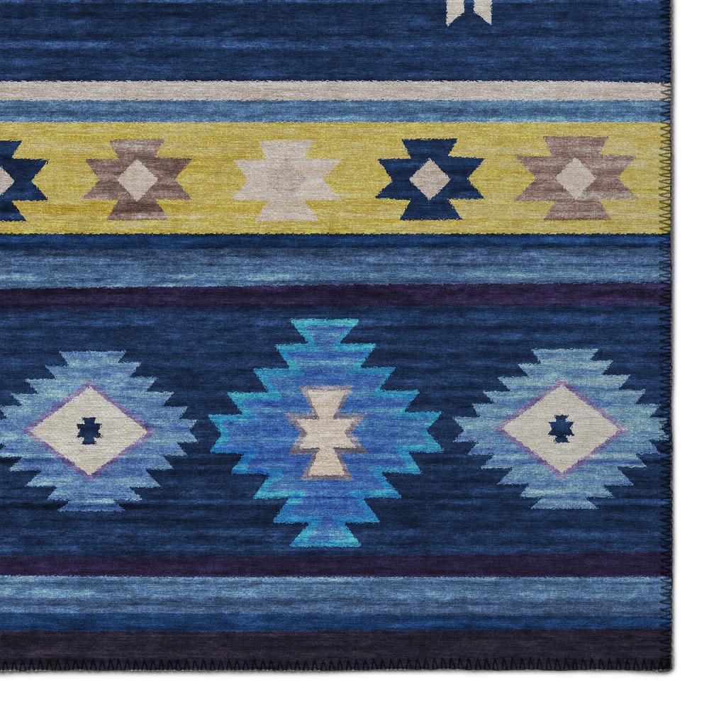 Indoor/Outdoor Sonora ASO34 Blue Washable 3' x 5' Rug. Picture 3