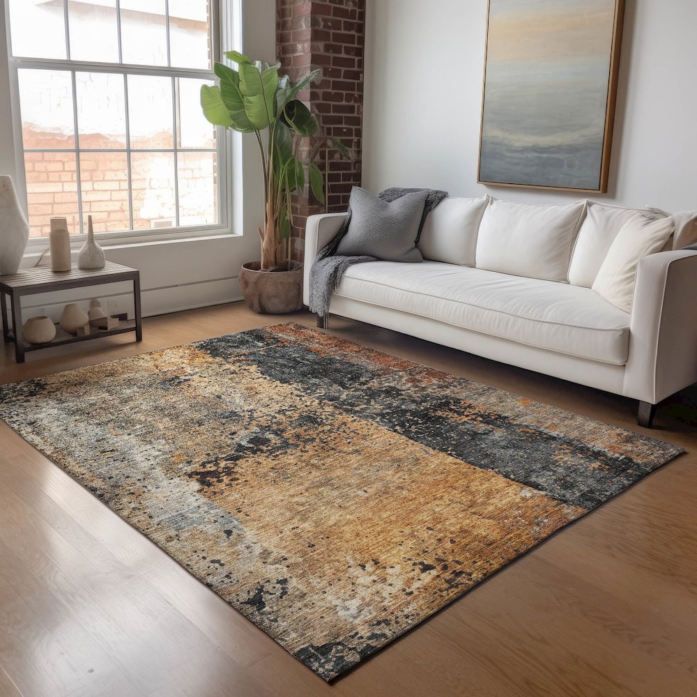 Indoor/Outdoor Nouveau Copper 8' x 10' Rug. Picture 5