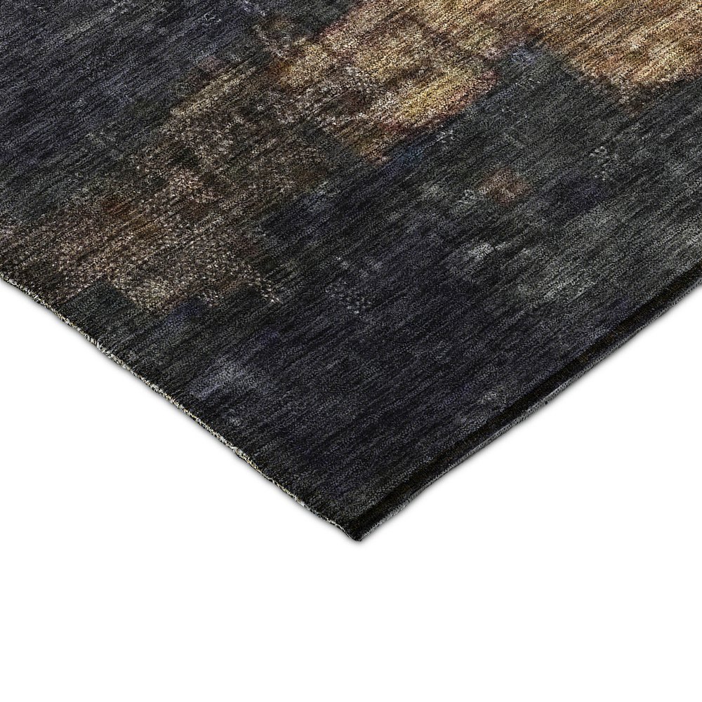 Indoor/Outdoor Nouveau Charcoal 3' x 5' Rug. Picture 2