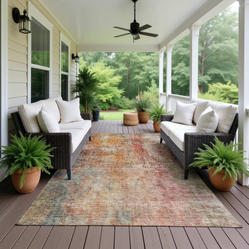 Indoor/Outdoor Nouveau Tan 8' x 10' Rug. Picture 6