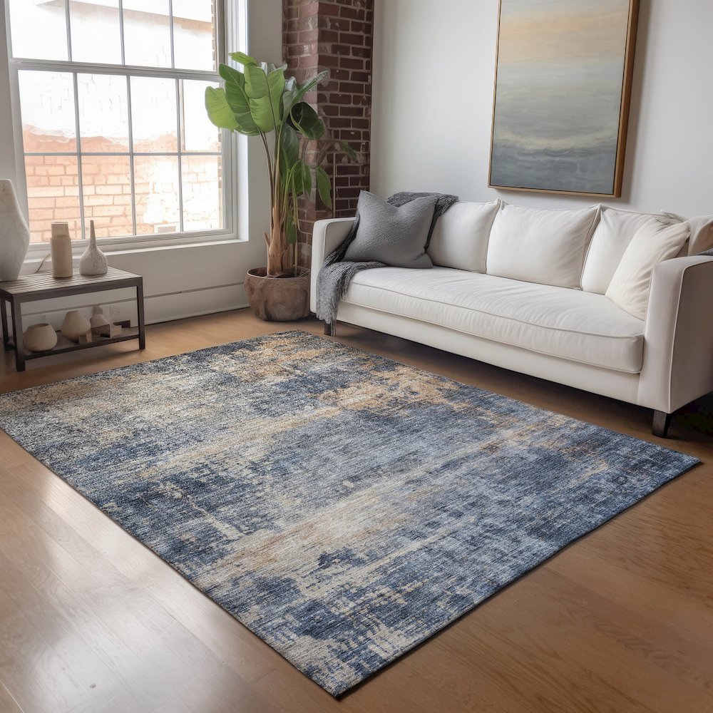 Indoor/Outdoor Nouveau Denim 8' x 10' Rug. Picture 5