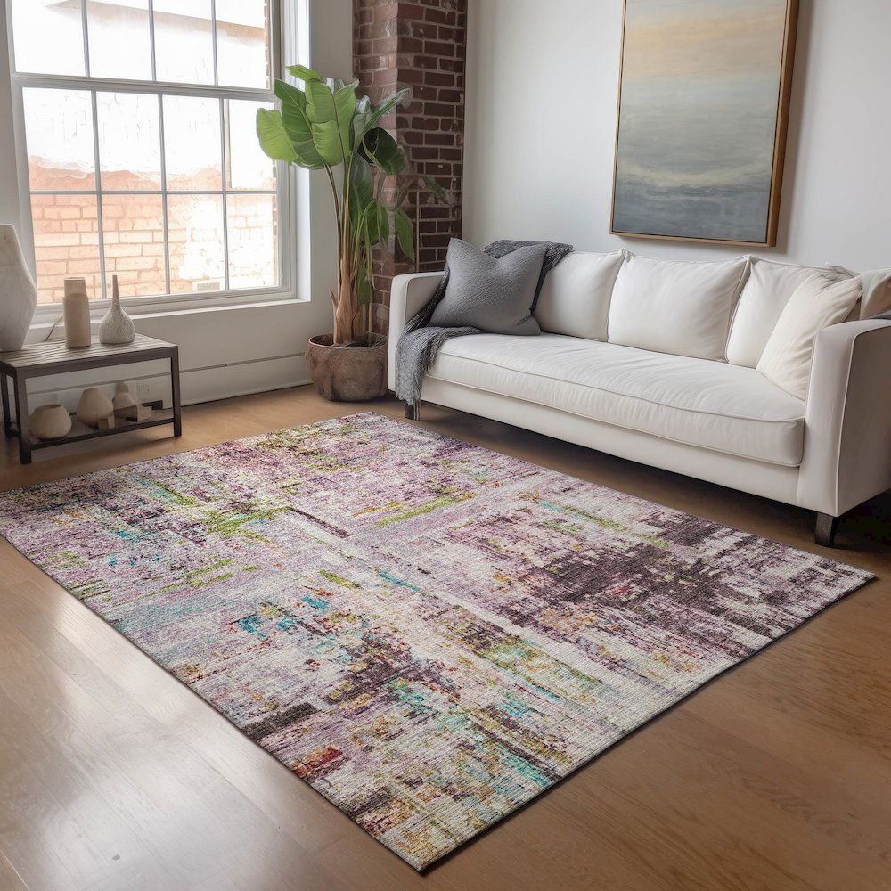 Indoor/Outdoor Nouveau Lavender 8' x 10' Rug. Picture 5