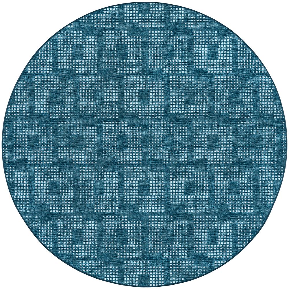 Delano DA1 Navy 8' x 8' Round Rug. Picture 1