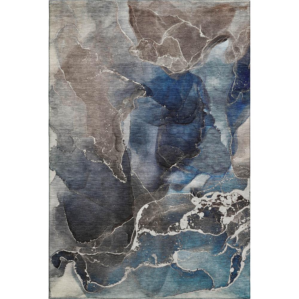 Luxury Washable Odyssey OY3 Blue 5' x 7'6" Rug. Picture 1