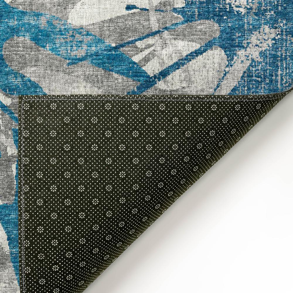 Bravado Blue Contemporary Color Splash 9' x 12' Area Rug Blue ABV36. Picture 4