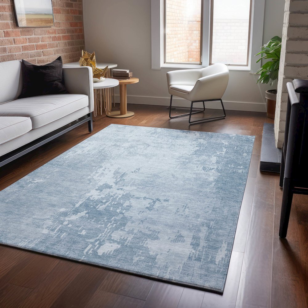 Machine Washable Indoor/Outdoor Pacifica Sky 8' x 10' Rug. Picture 5