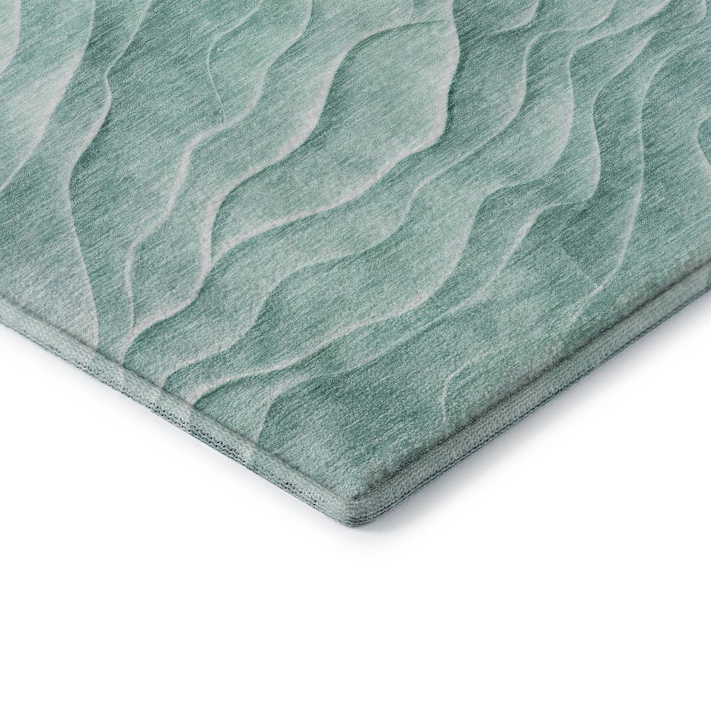 Machine Washable Indoor/Outdoor Pacifica Aqua 3' x 5' Rug. Picture 2