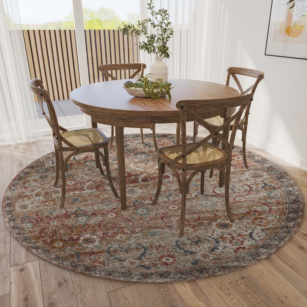 Jericho JC1 Taupe 8' x 8' Round Rug. Picture 2