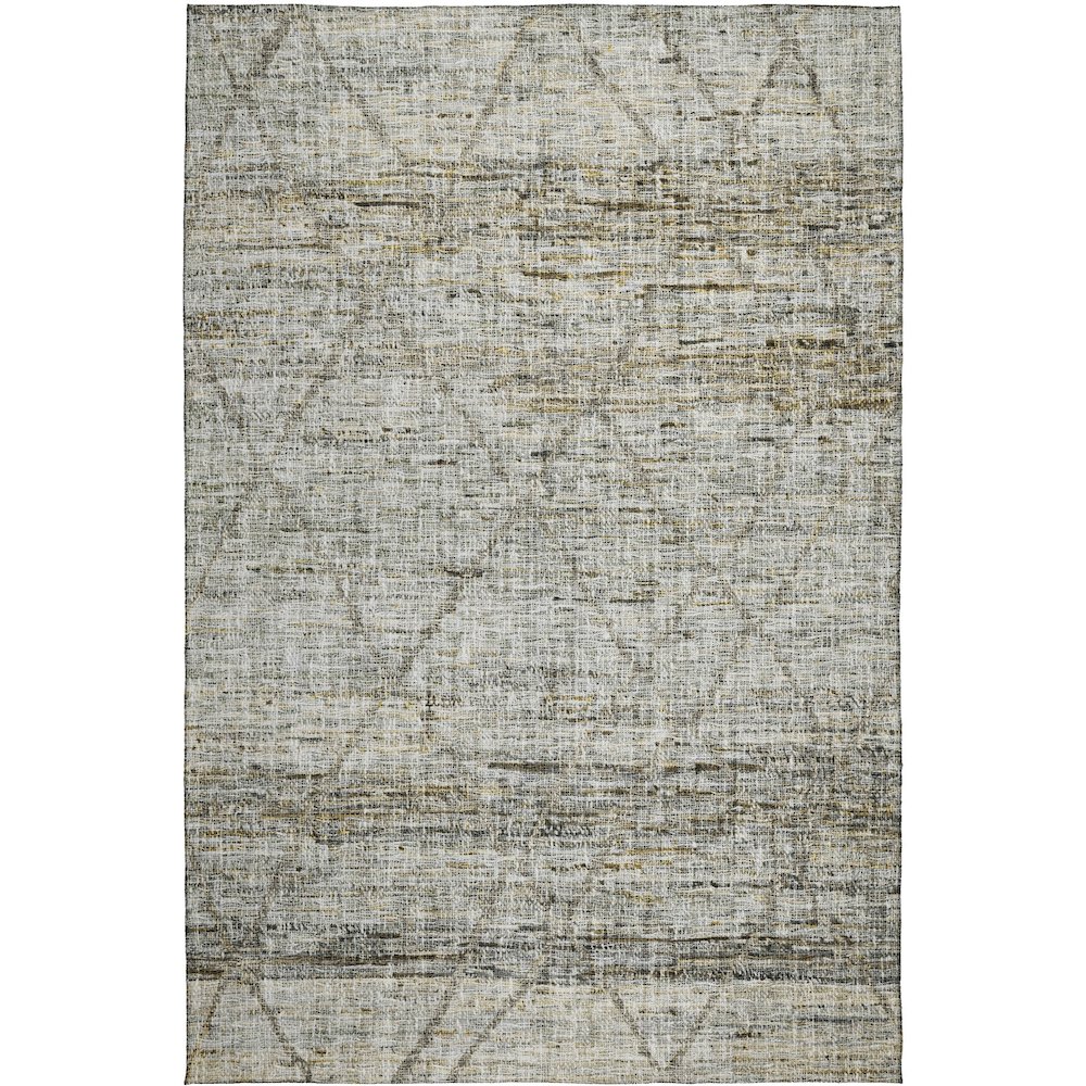Luxury Washable Indoor/Outdoor Portico Pewter 8' x 10' Rug. Picture 1