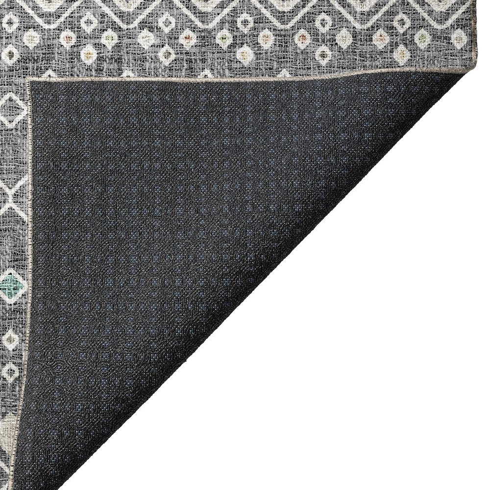 Luxury Washable Indoor/Outdoor Portico Gray 3' x 5' Rug. Picture 4
