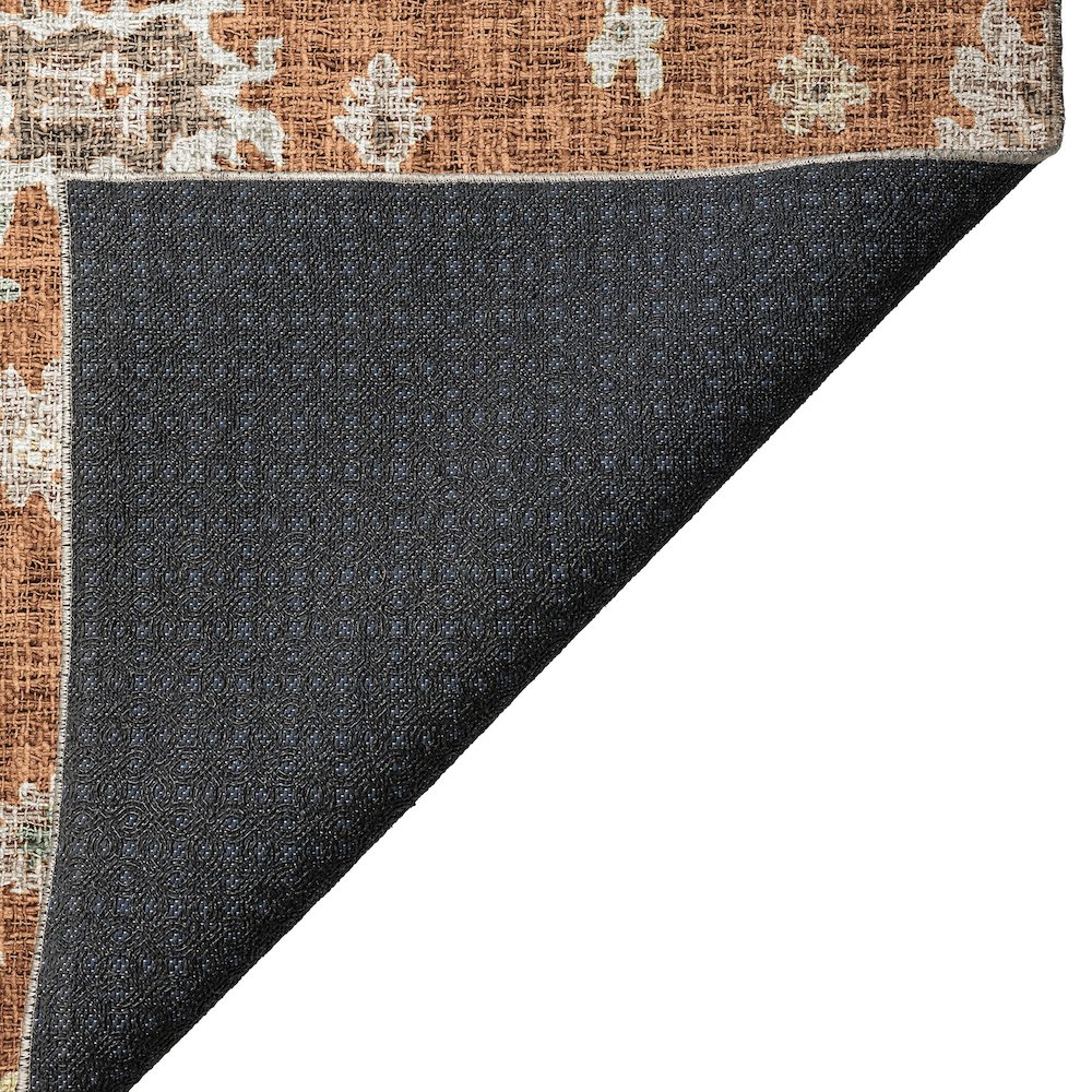 Luxury Washable Indoor/Outdoor Portico Paprika 3' x 5' Rug. Picture 4