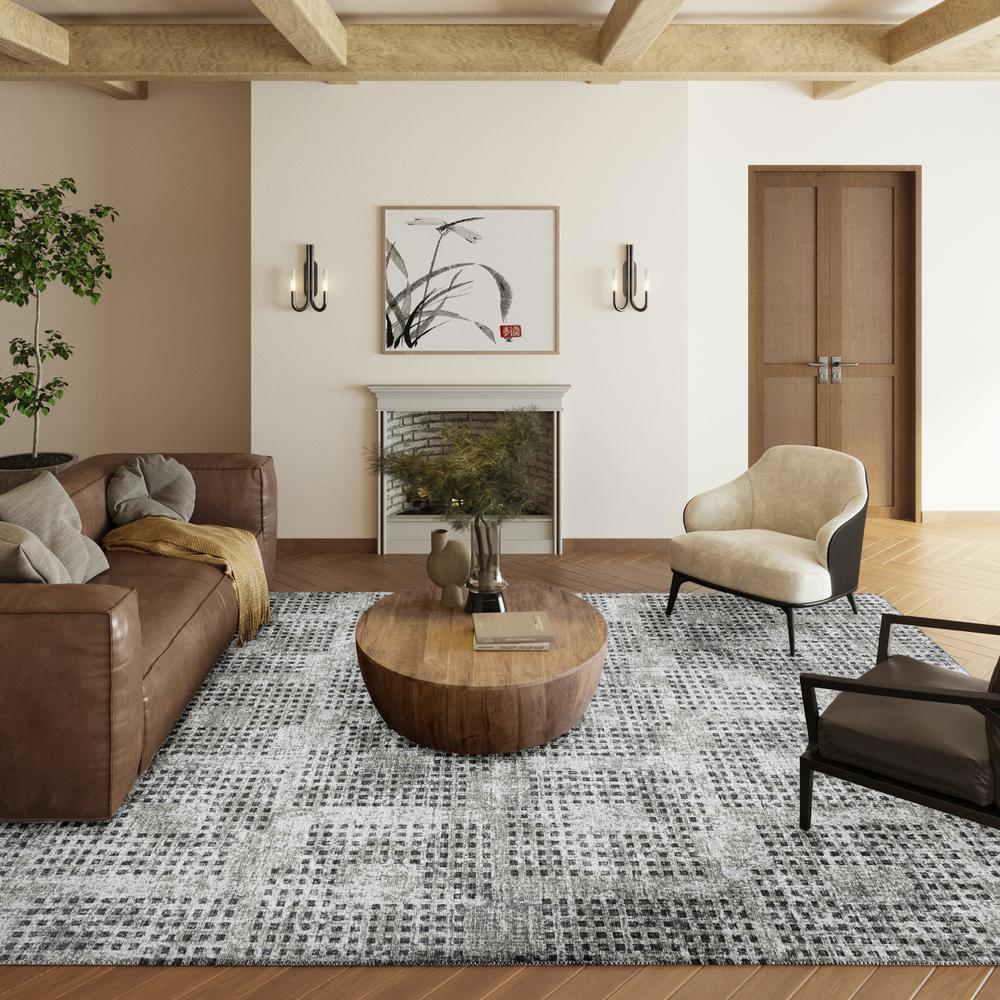 Eleanor Gray Contemporary Geometric 5' x 7'6" Area Rug Gray AER31. Picture 1