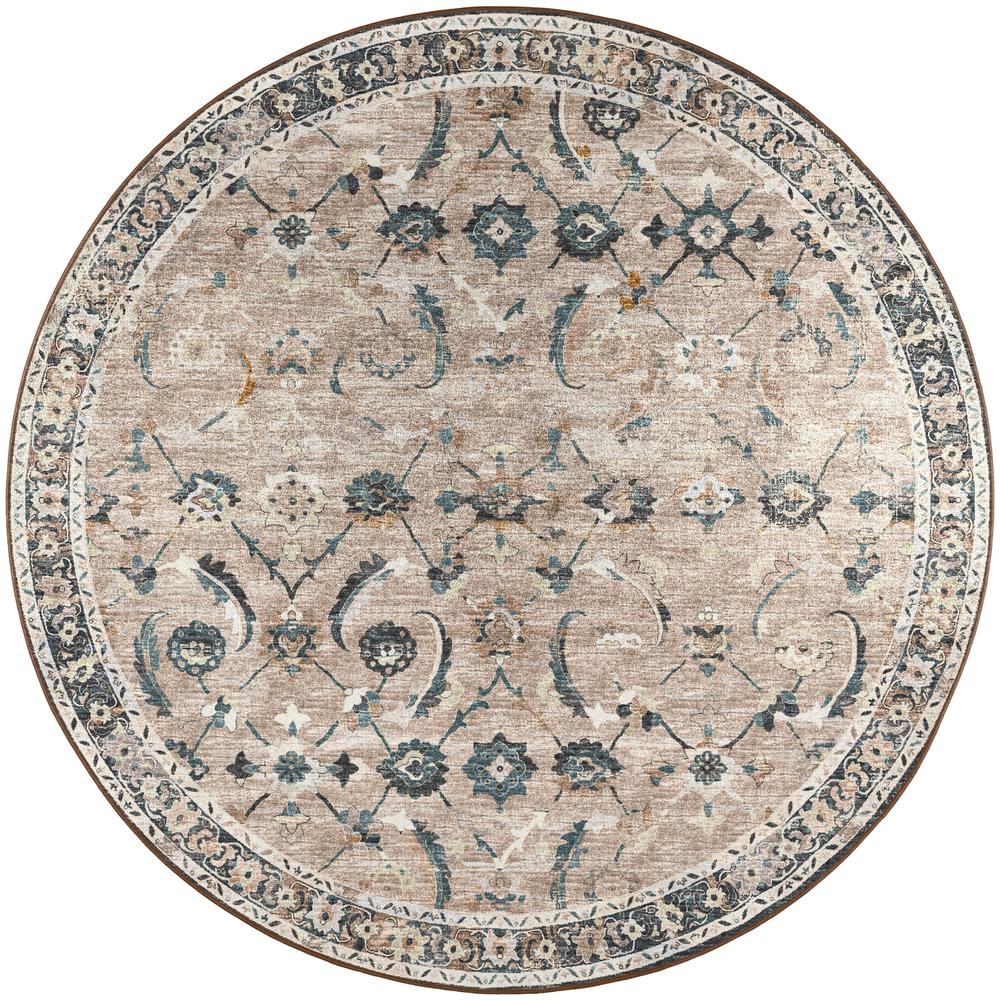 Jericho JC4 Taupe 8' x 8' Round Rug. Picture 1