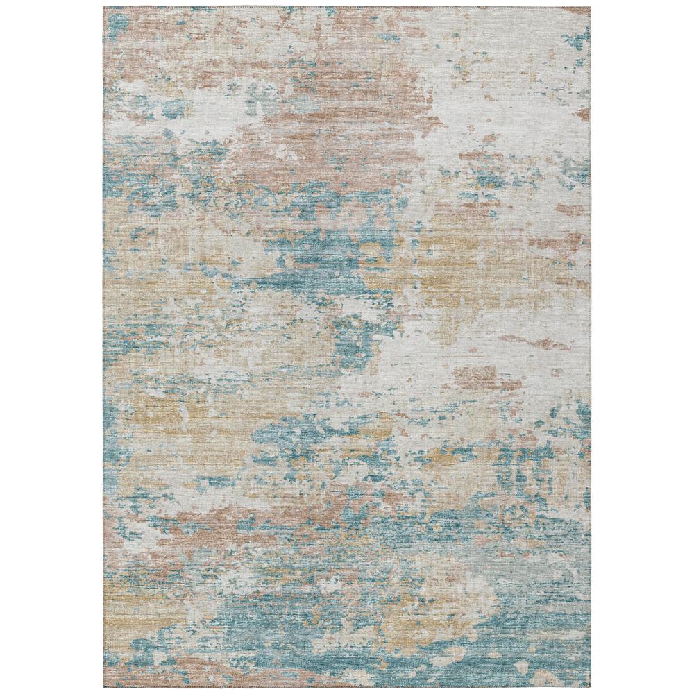 Indoor/Outdoor Accord AAC34 Teal Washable 8' x 10' Rug. Picture 1