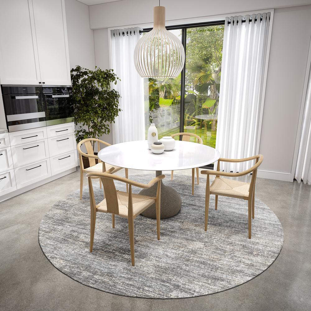 Ciara CR1 Graphite 8' x 8' Round Rug. Picture 2