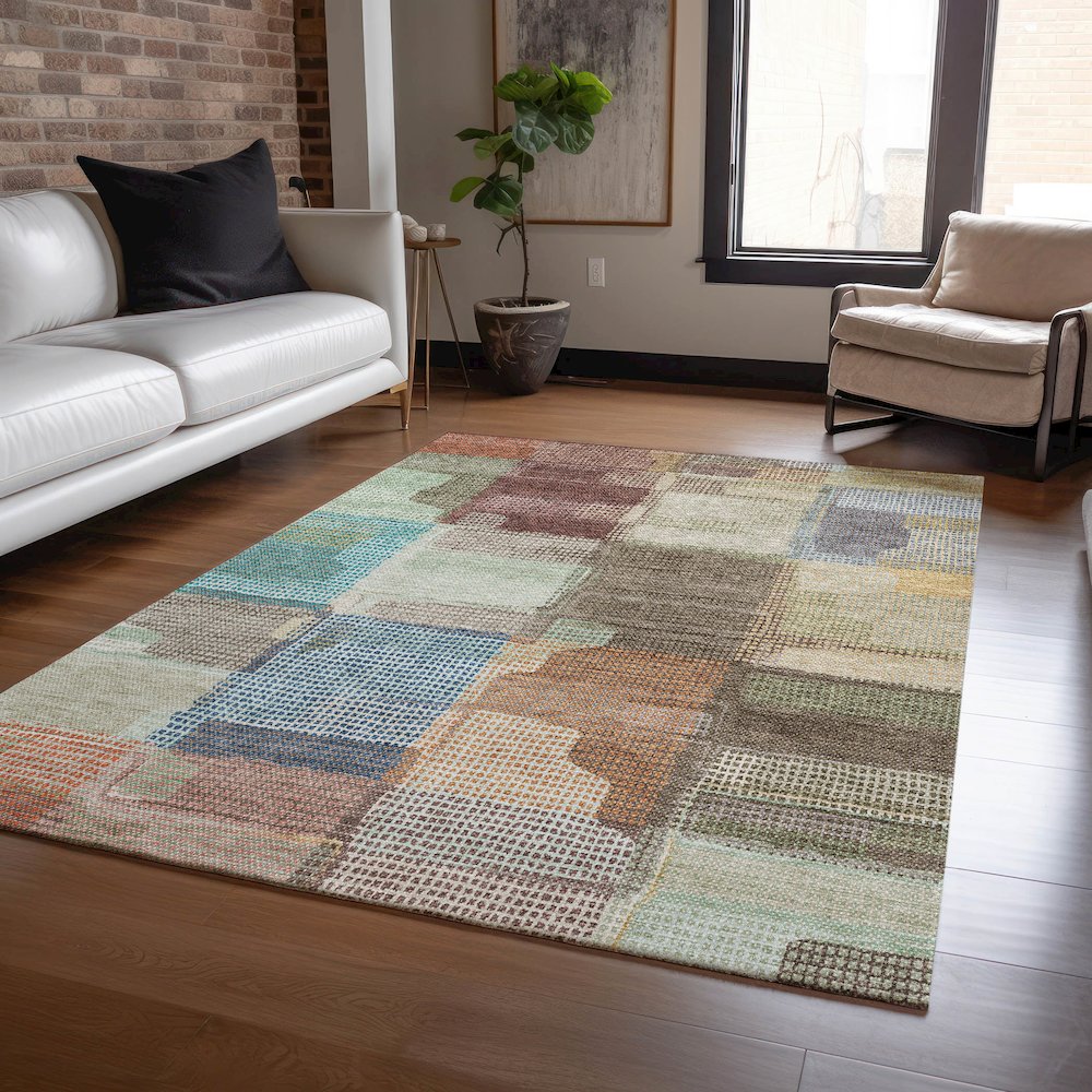 Luxury Washable Indoor/Outdoor Ravenna Putty 8' x 10' Rug. Picture 5