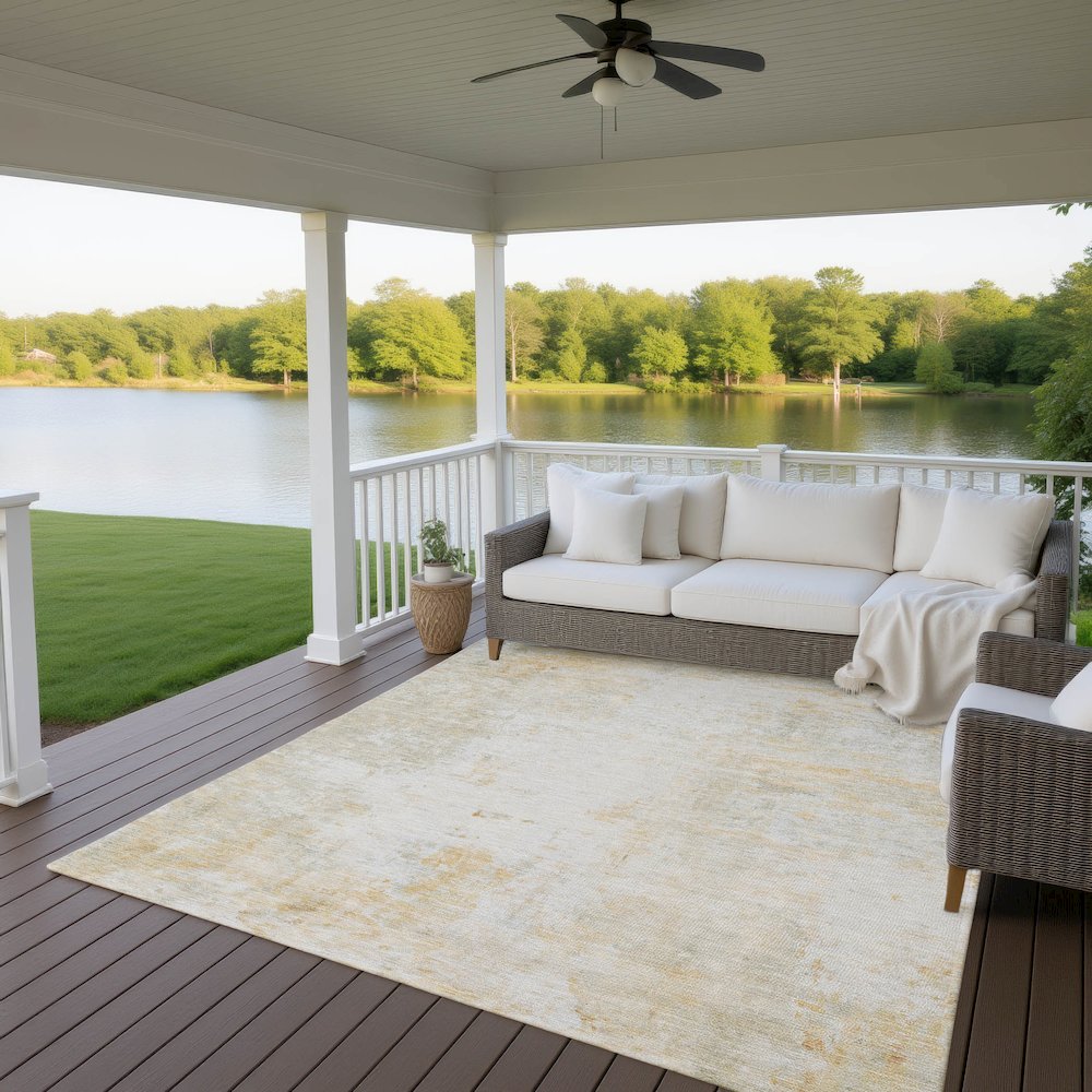 Luxury Washable Indoor/Outdoor Ravenna Linen 8' x 10' Rug. Picture 7