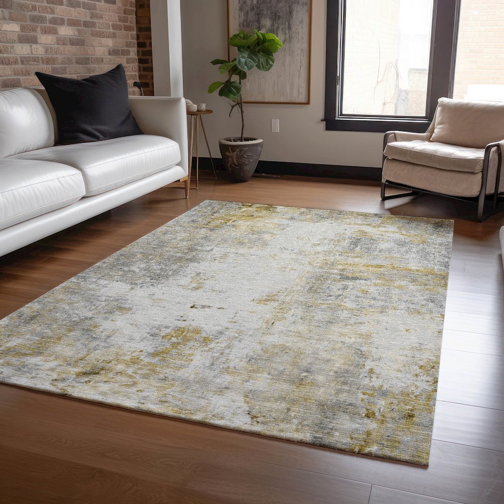 Luxury Washable Indoor/Outdoor Ravenna Taupe 8' x 10' Rug. Picture 5