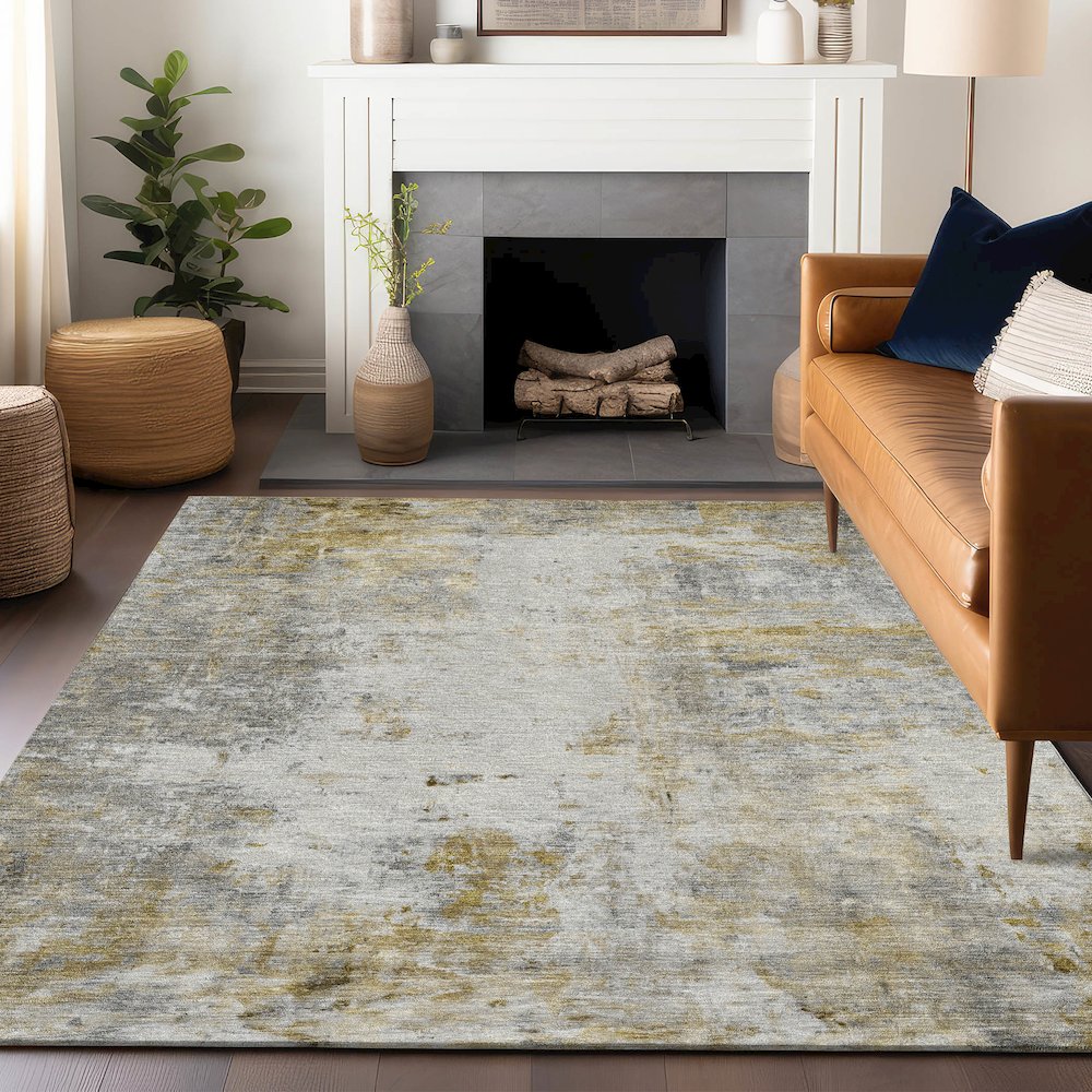 Luxury Washable Indoor/Outdoor Ravenna Taupe 8' x 10' Rug. Picture 6
