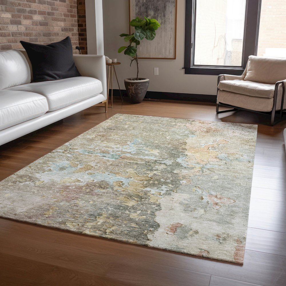 Luxury Washable Indoor/Outdoor Ravenna Brown 8' x 10' Rug. Picture 5