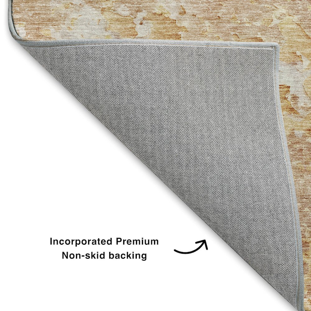 Luxury Washable Indoor/Outdoor Ravenna Salmon 3' x 5' Rug. Picture 4