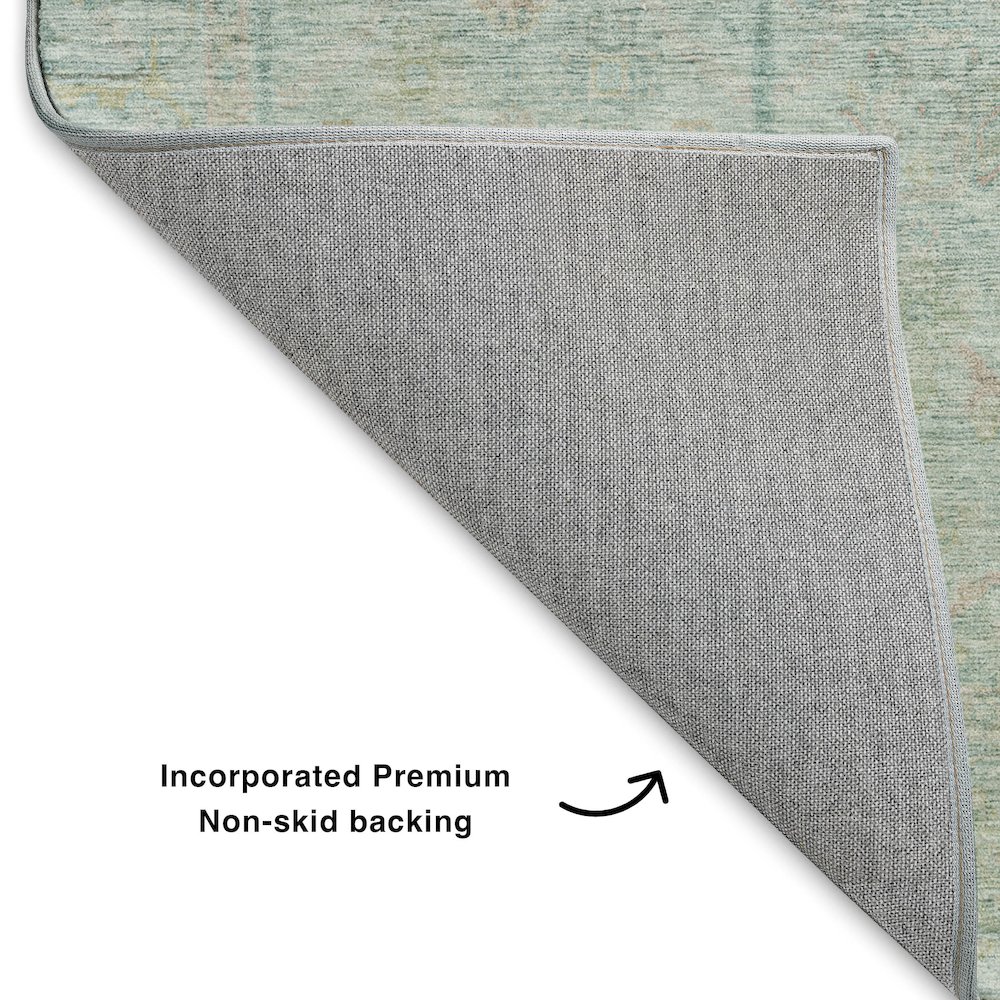 Luxury Washable Indoor/Outdoor Ravenna Sky 3' x 5' Rug. Picture 4