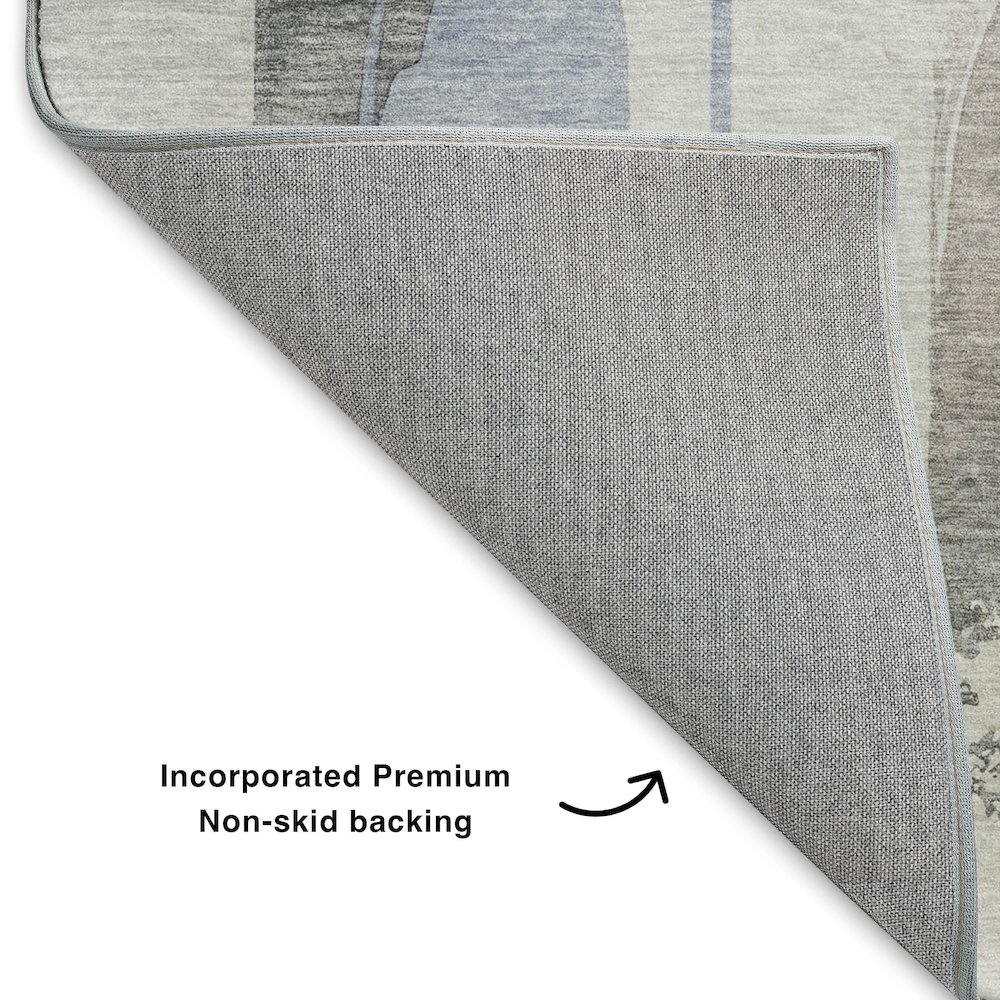 Luxury Washable Indoor/Outdoor Ravenna Denim 3' x 5' Rug. Picture 4