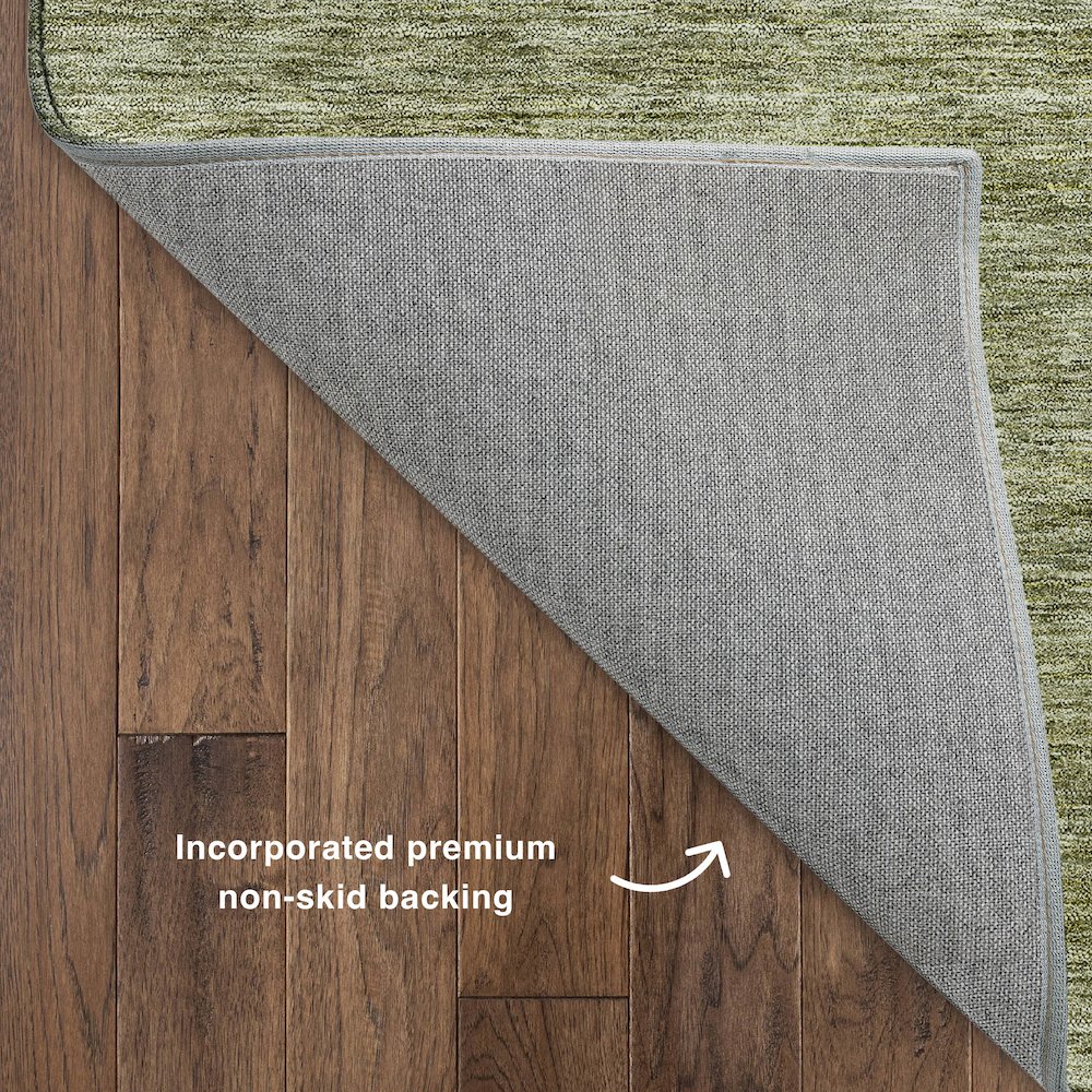 Luxury Washable Indoor/Outdoor Soft Essentials SE1 Green 3' x 5' Rug. Picture 4