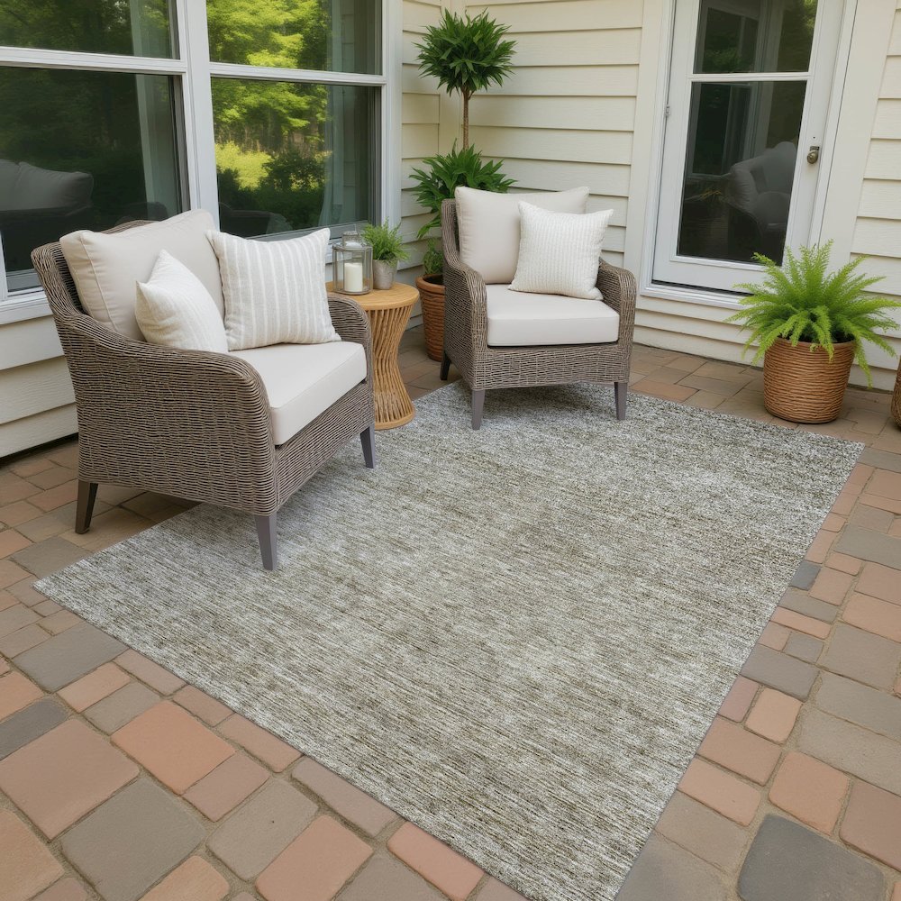 Luxury Washable Indoor/Outdoor Soft Essentials SE1 Ivory 5' x 7'6" Rug. Picture 7