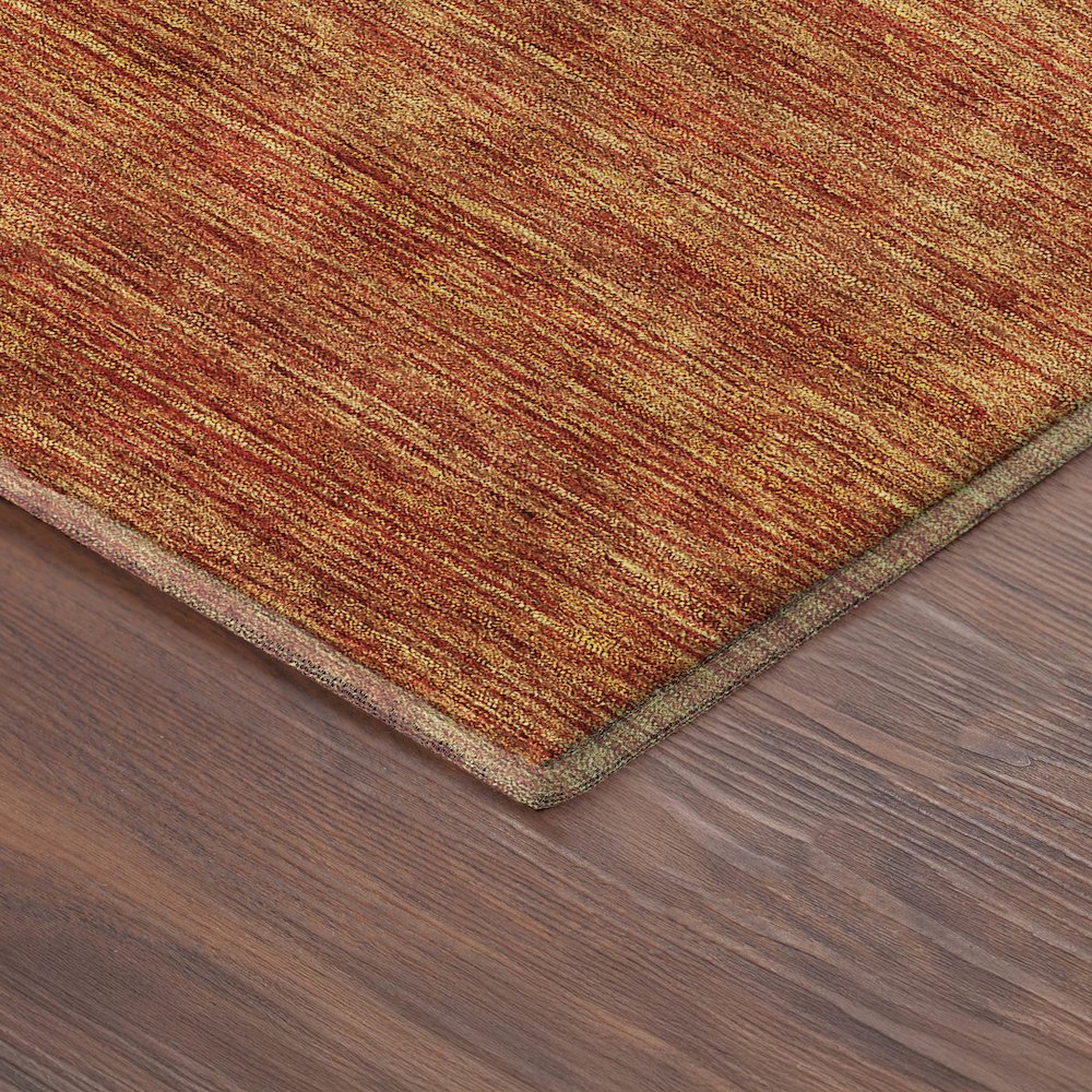 Luxury Washable Indoor/Outdoor Soft Essentials SE1 Orange 3' x 5' Rug. Picture 2