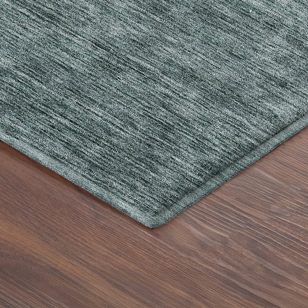 Luxury Washable Indoor/Outdoor Soft Essentials SE1 Teal 3' x 5' Rug. Picture 2